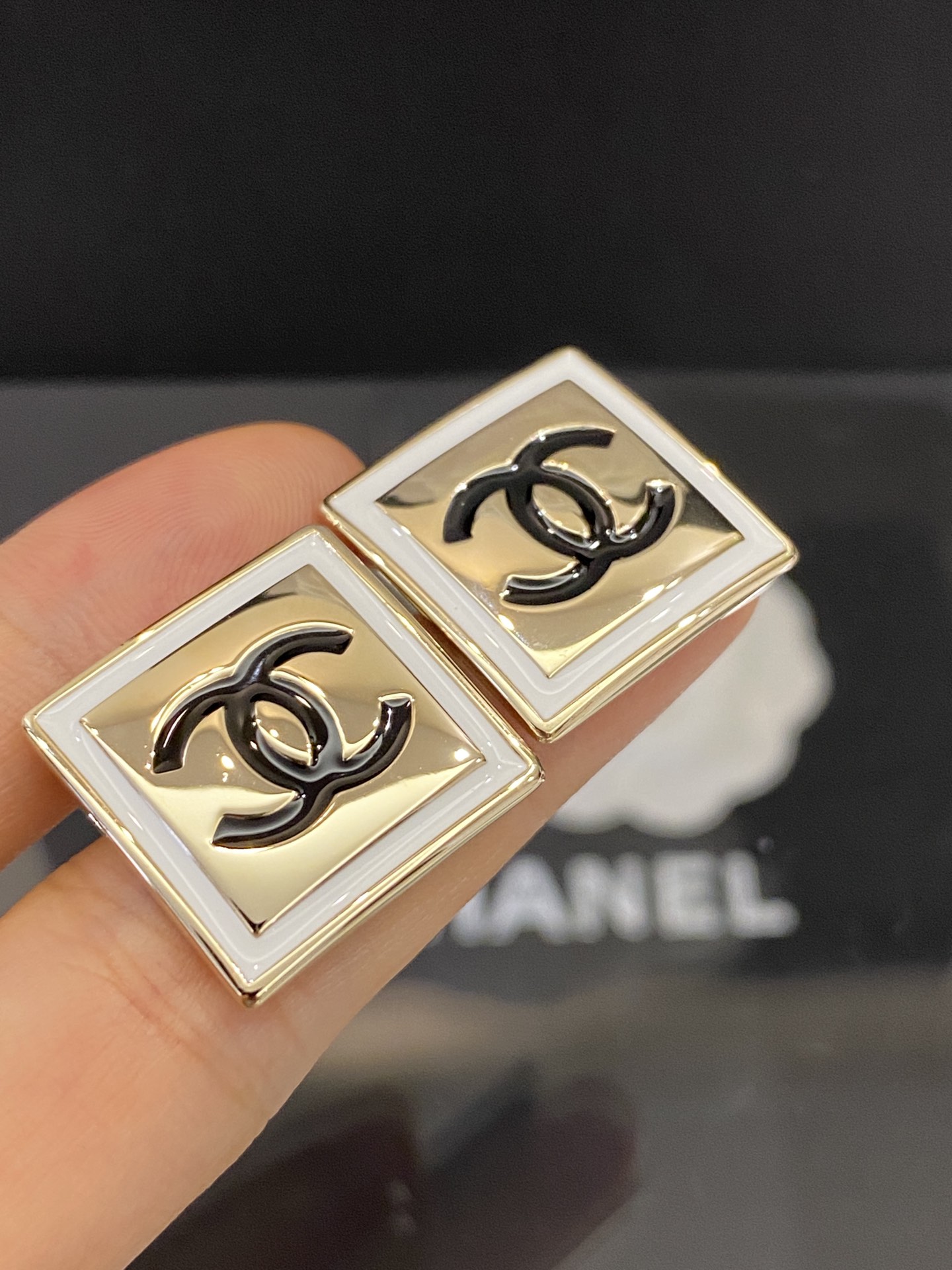 Chanel Earrings Black L