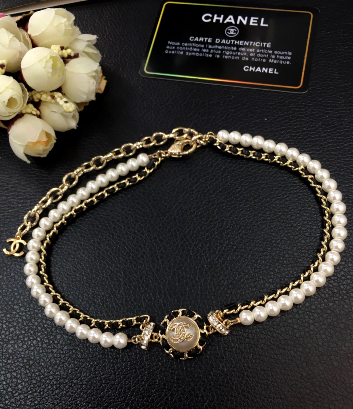 Chanel Necklace Pearl L