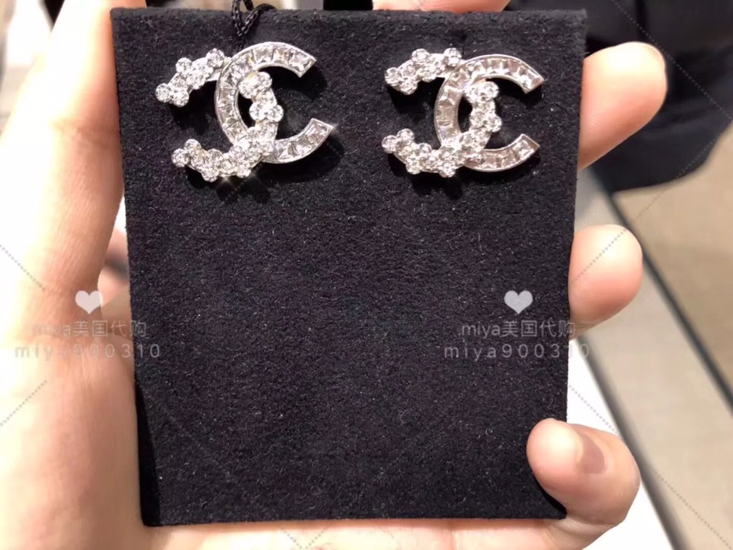 Chanel Earrings Silver Silver Inlaid S-l