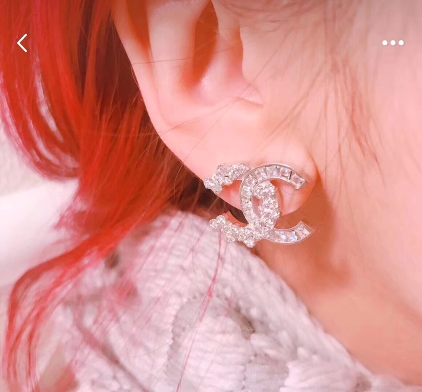 Chanel Earrings Silver Silver Inlaid S-l