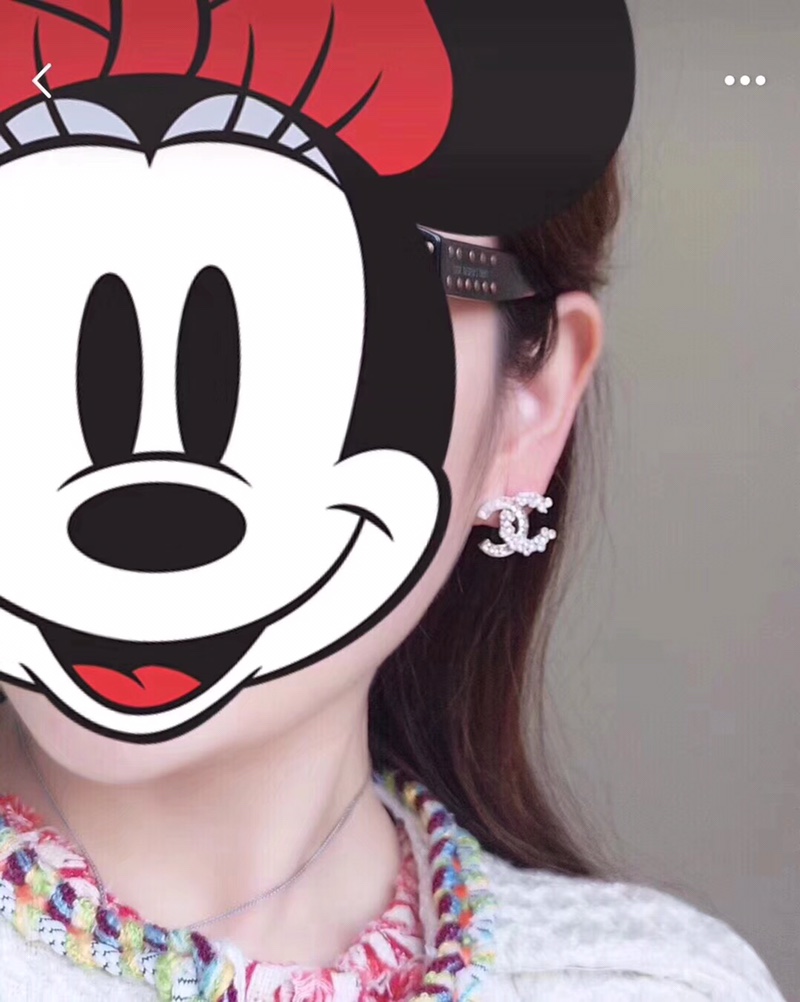 Chanel Earrings Silver Silver Inlaid S-l