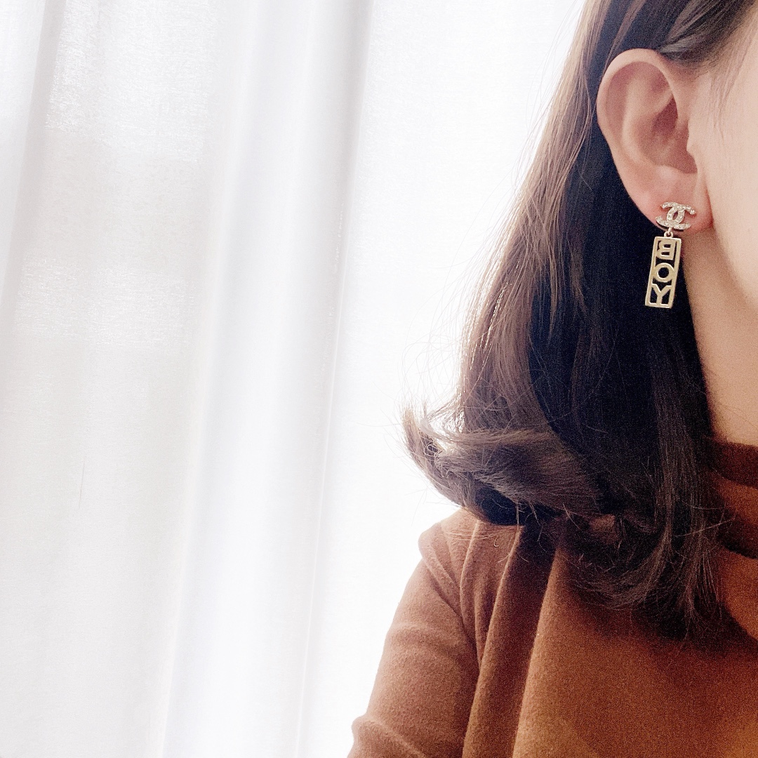 Chanel Male Earrings Silver L