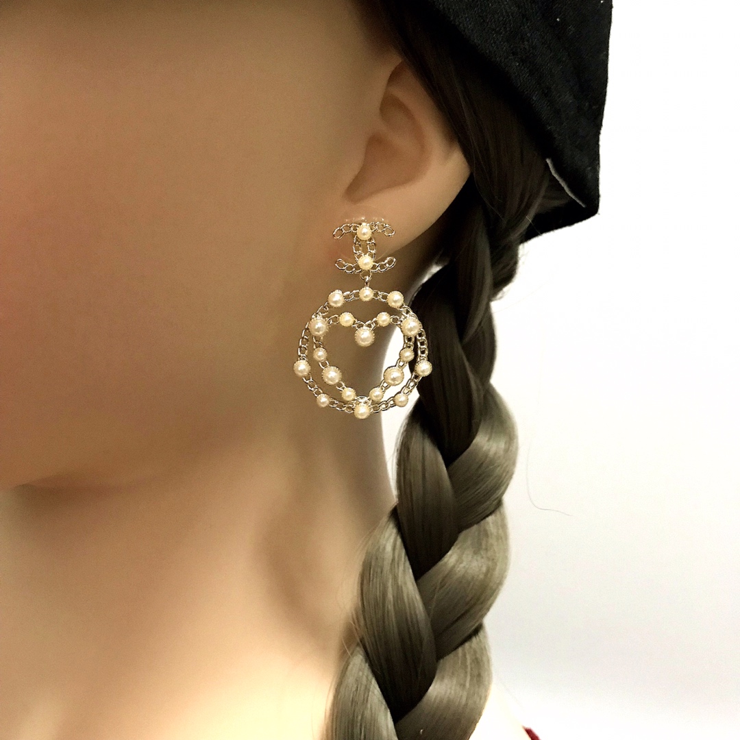 Chanel Earrings Silver L