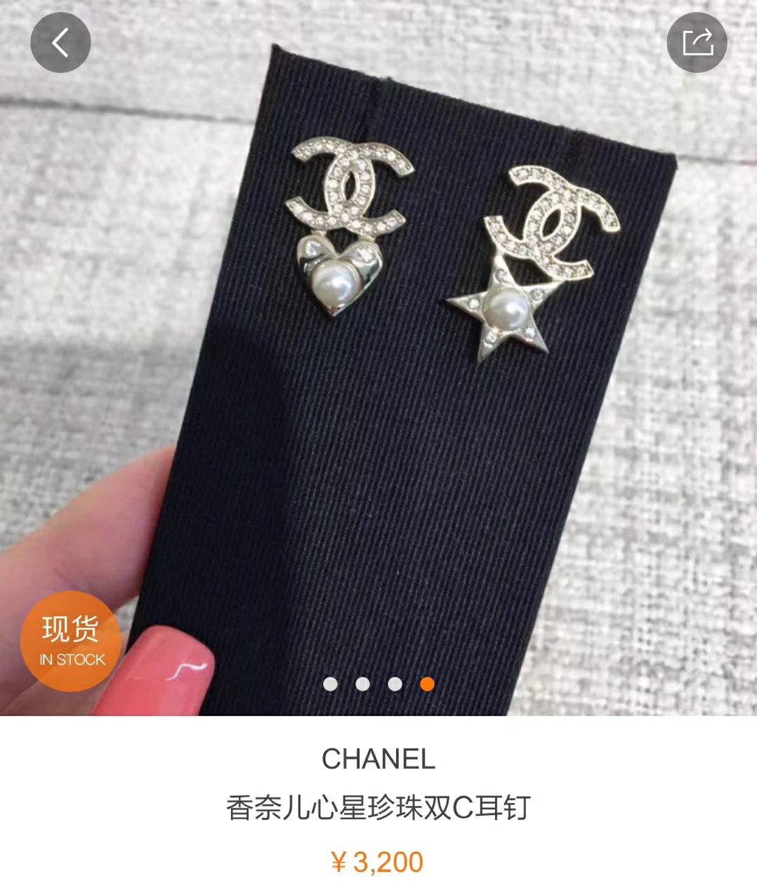 Chanel Earrings Silver L