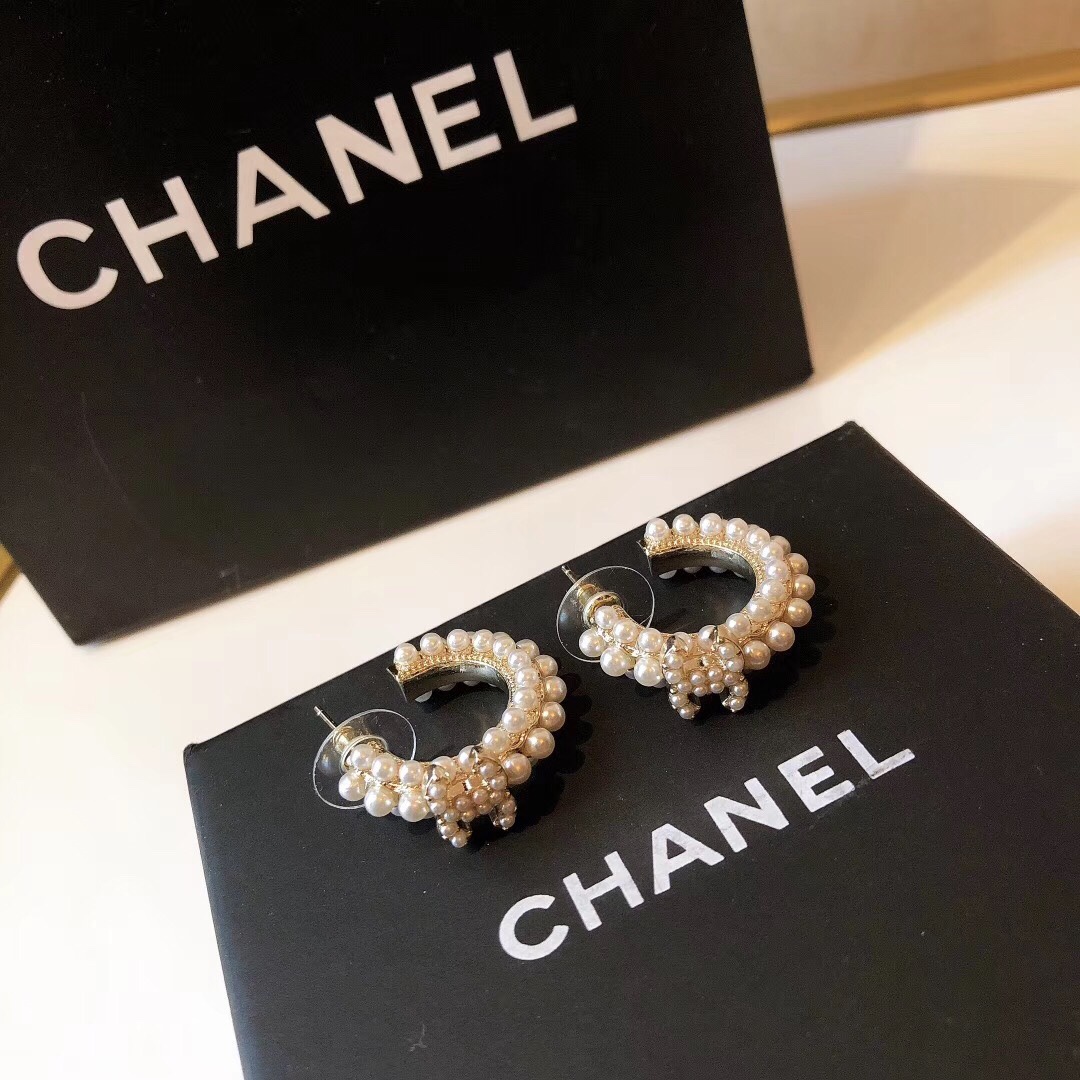 Chanel Earrings Silver S-l