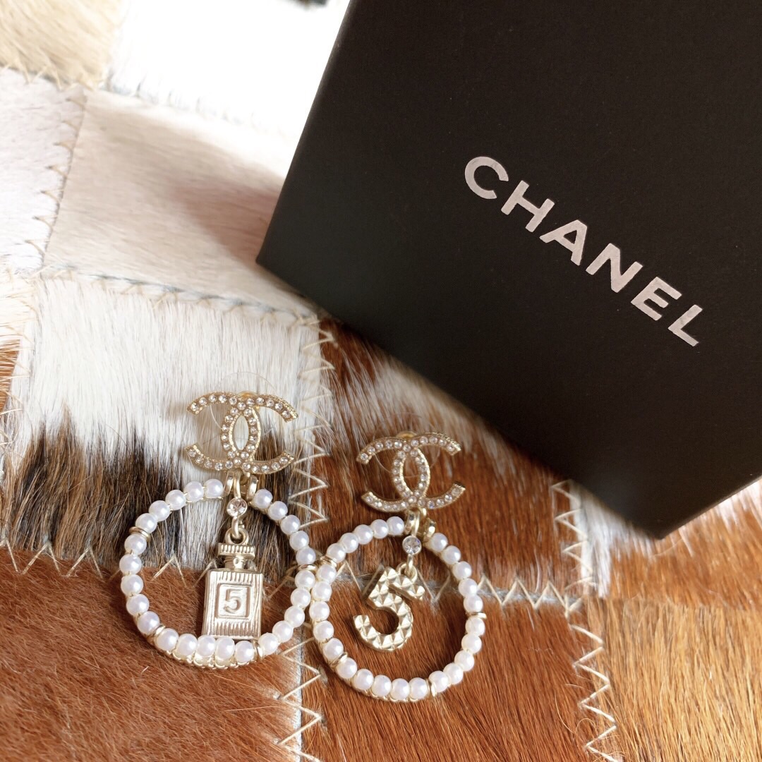 Chanel Earrings Silver S-5-l