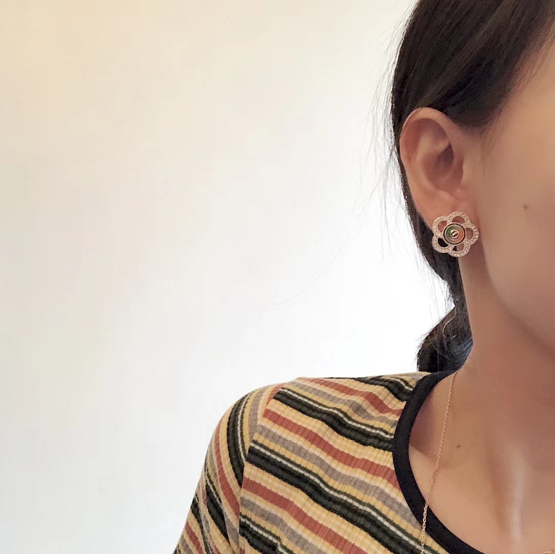 Chanel Earrings Silver Gold L