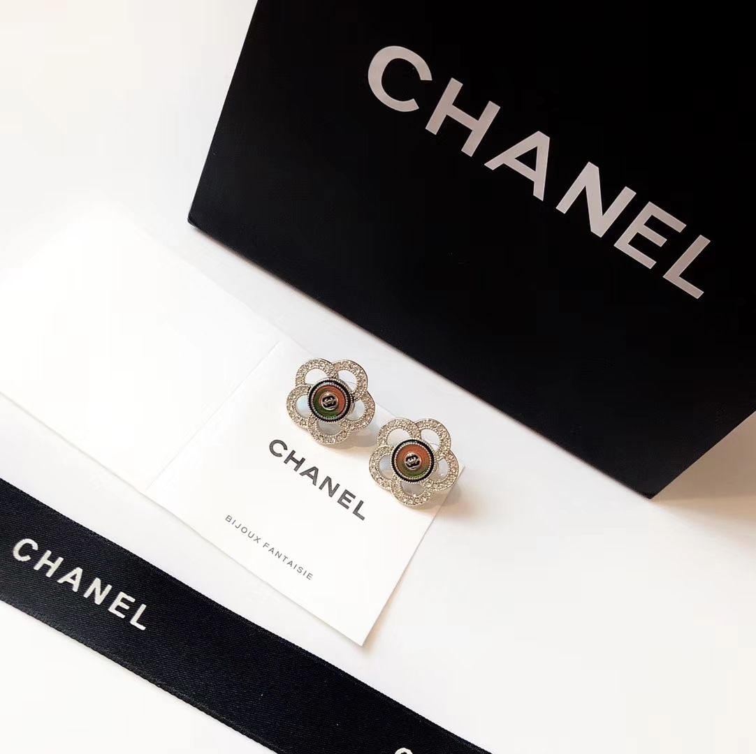Chanel Earrings Silver Gold L