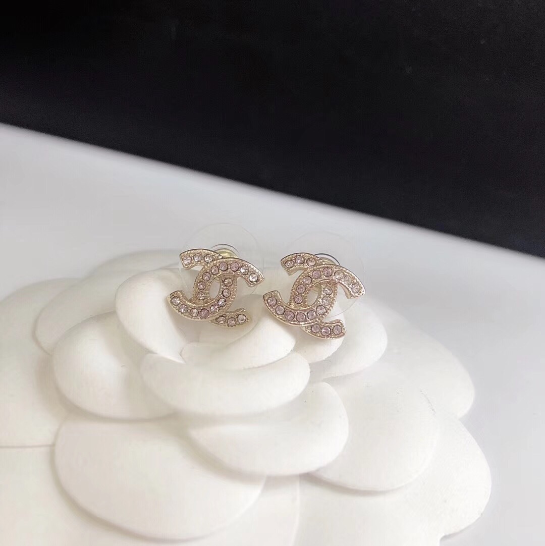 Chanel Earrings Platinum Gold L