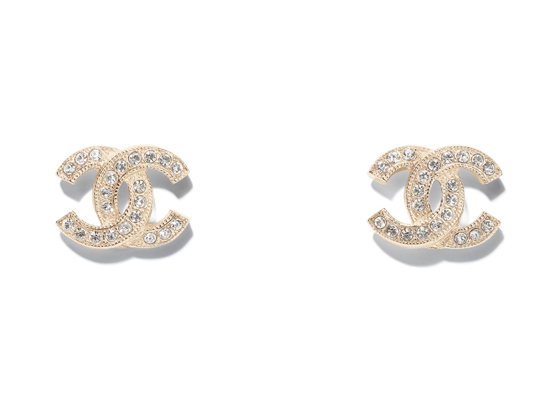 Chanel Earrings Platinum Gold L