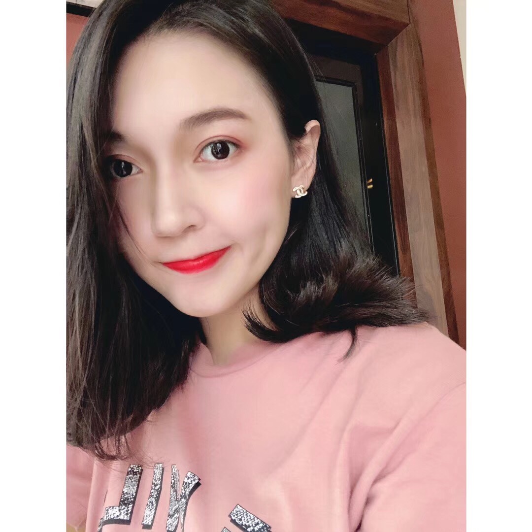 Chanel Earrings Platinum Gold L