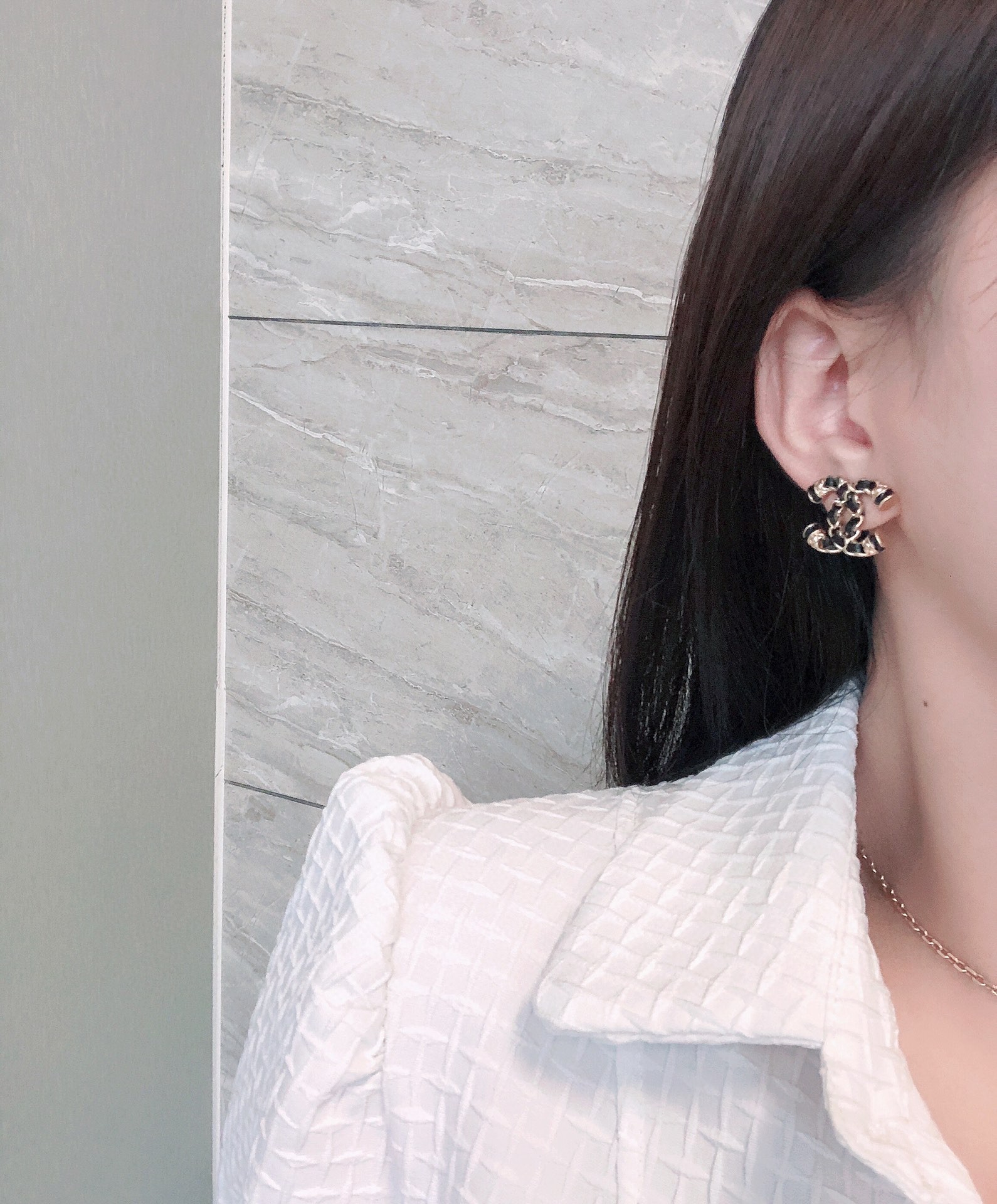 Chanel Earrings Silver L