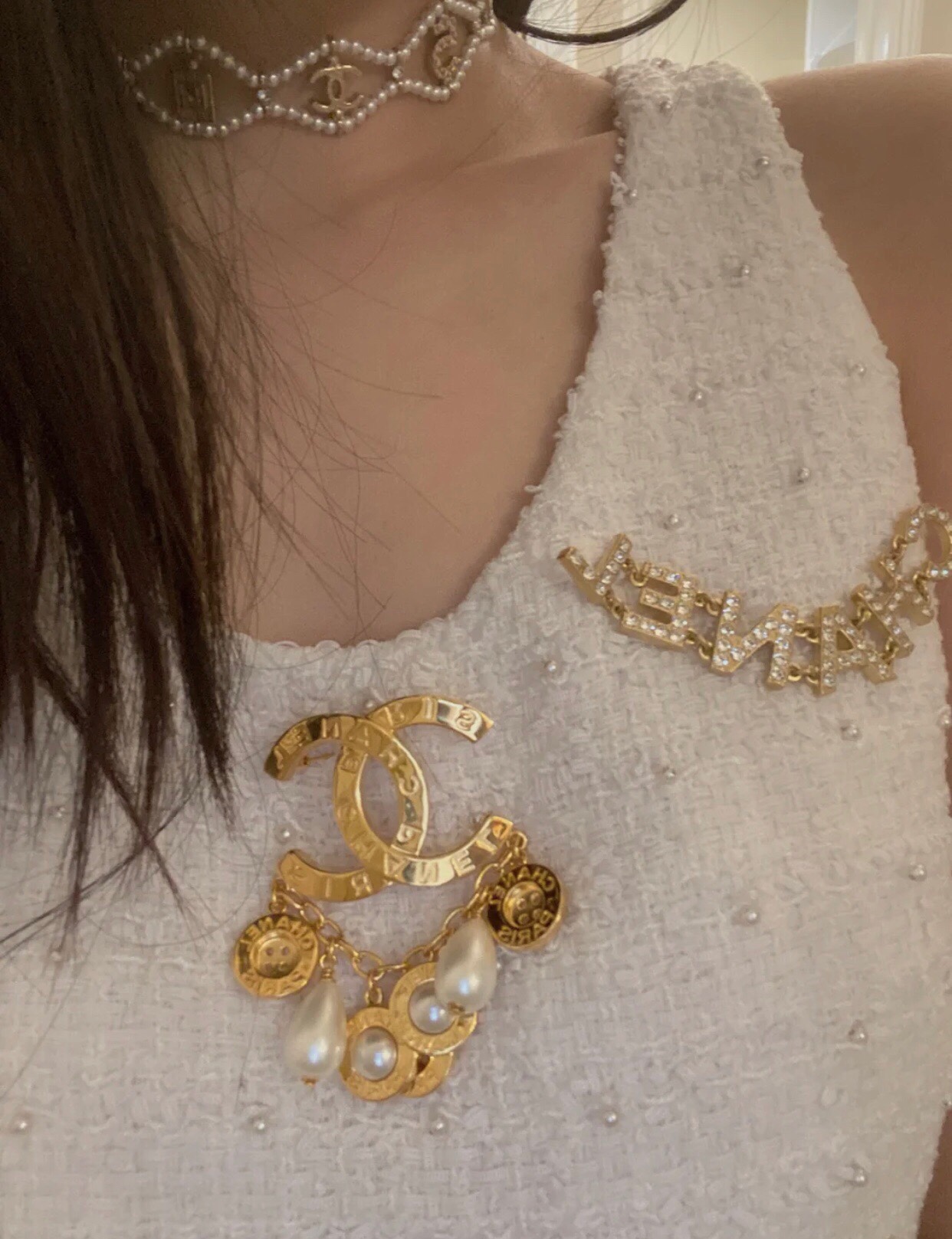 Chanel Brooch Gold Gold L