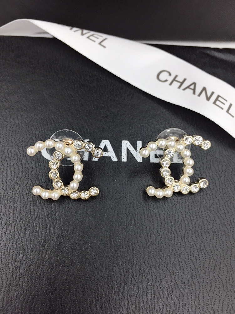 Chanel Earrings Silver Gold L