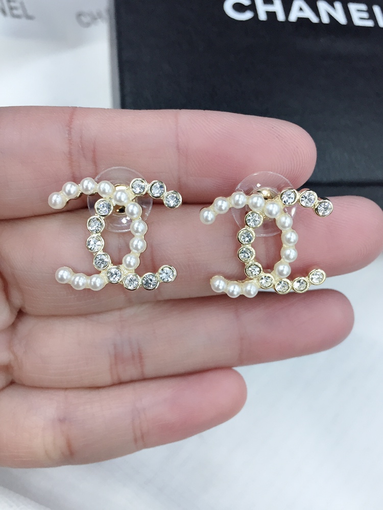Chanel Earrings Silver Gold L