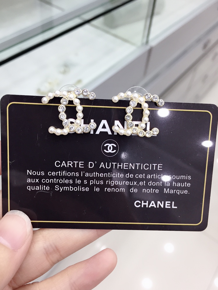 Chanel Earrings Silver Gold L