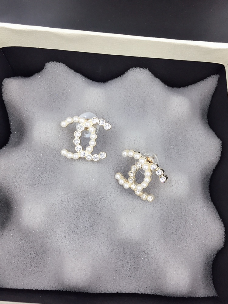 Chanel Earrings Silver Gold L