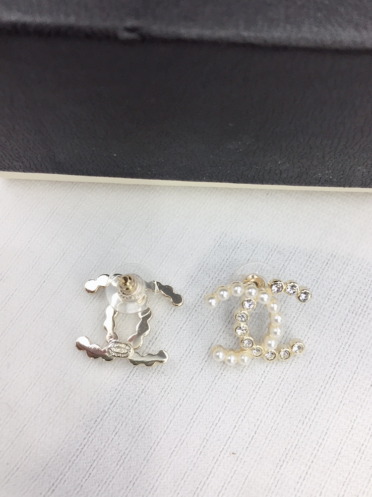 Chanel Earrings Silver Gold L