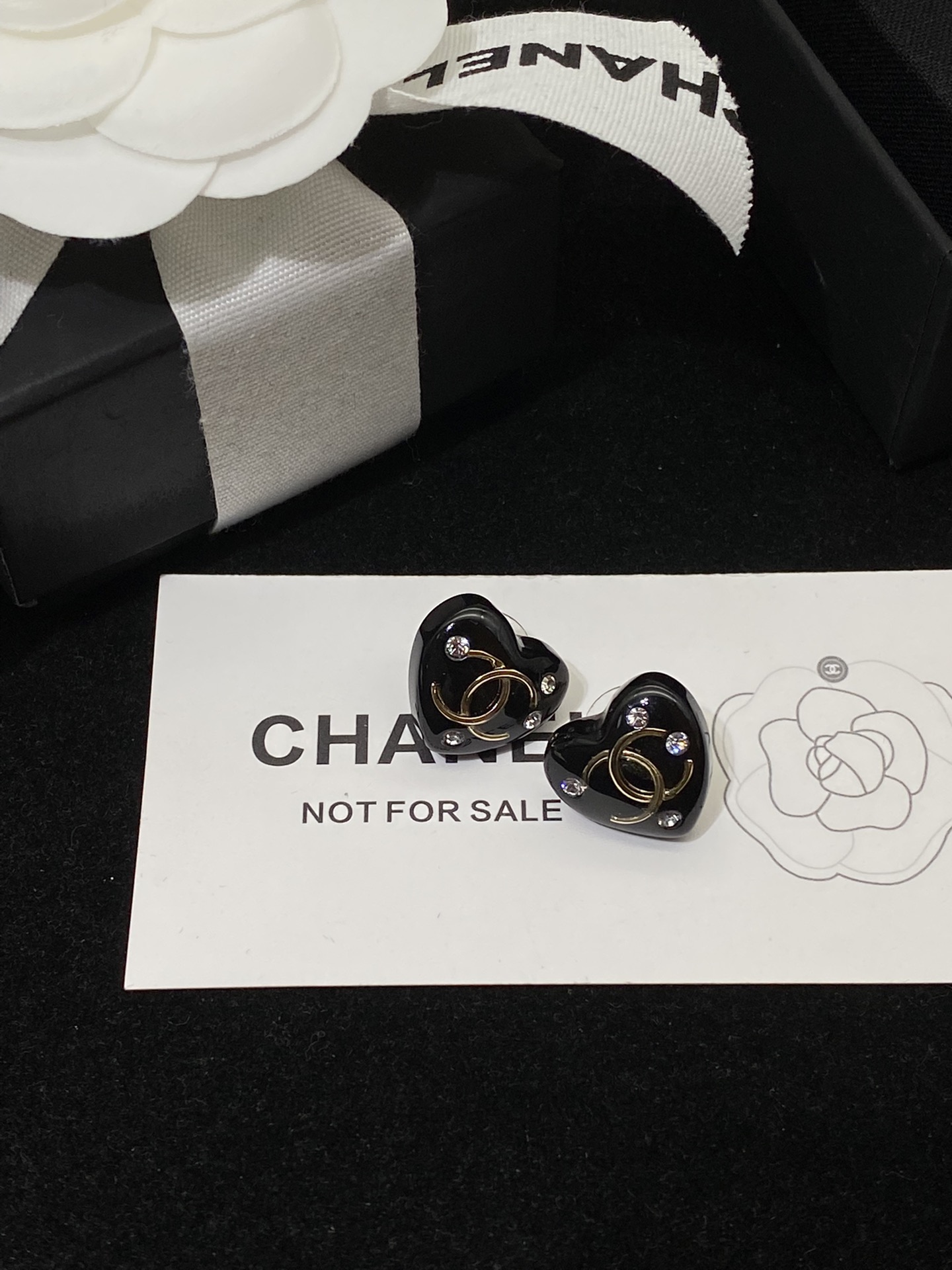 Chanel Earrings Black L