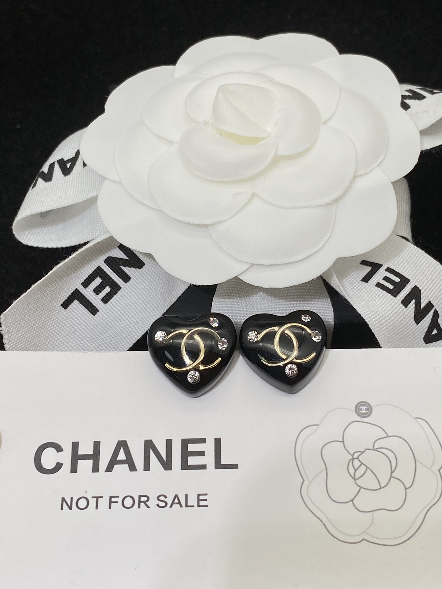 Chanel Earrings Black L