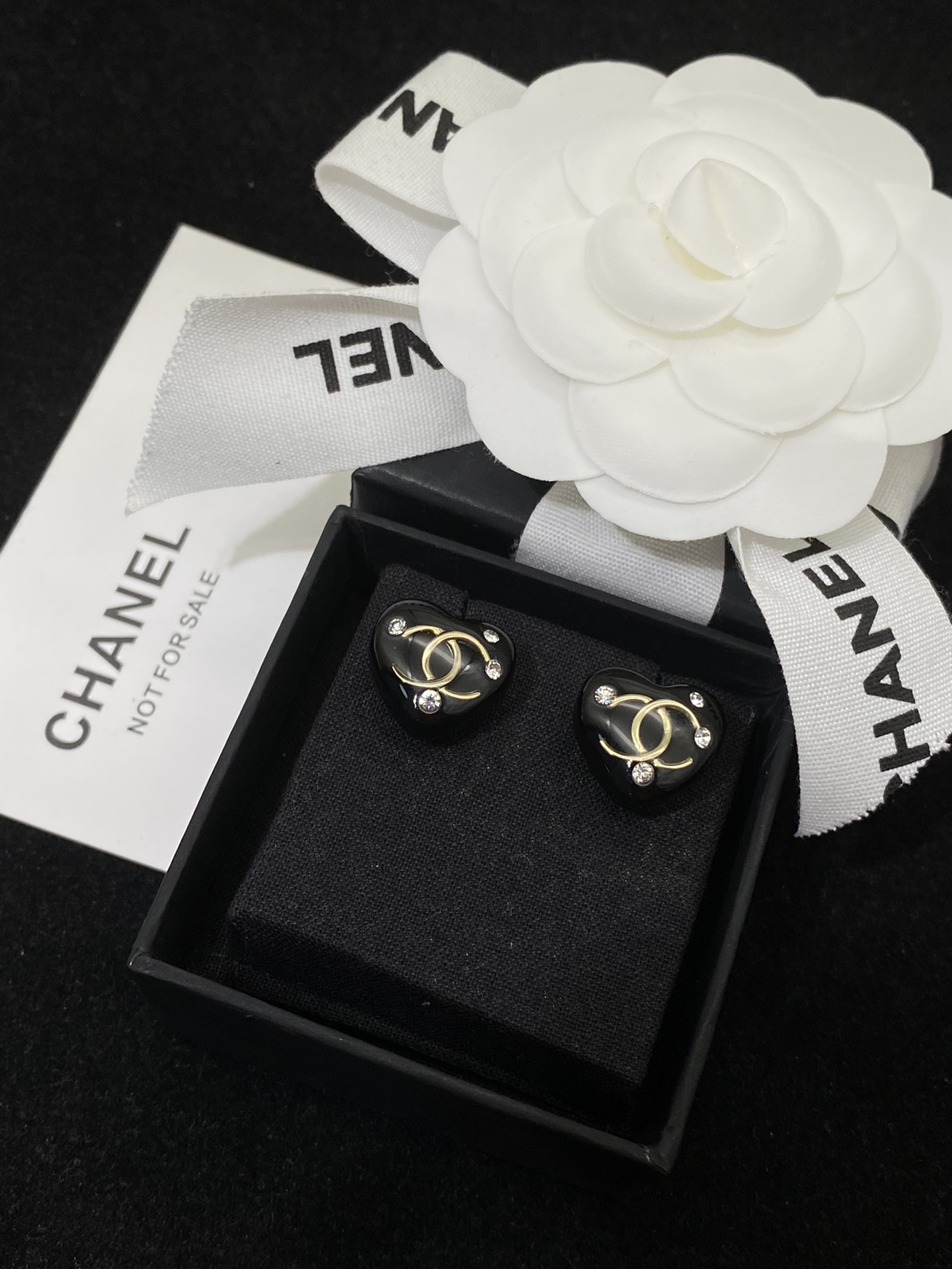 Chanel Earrings Black L