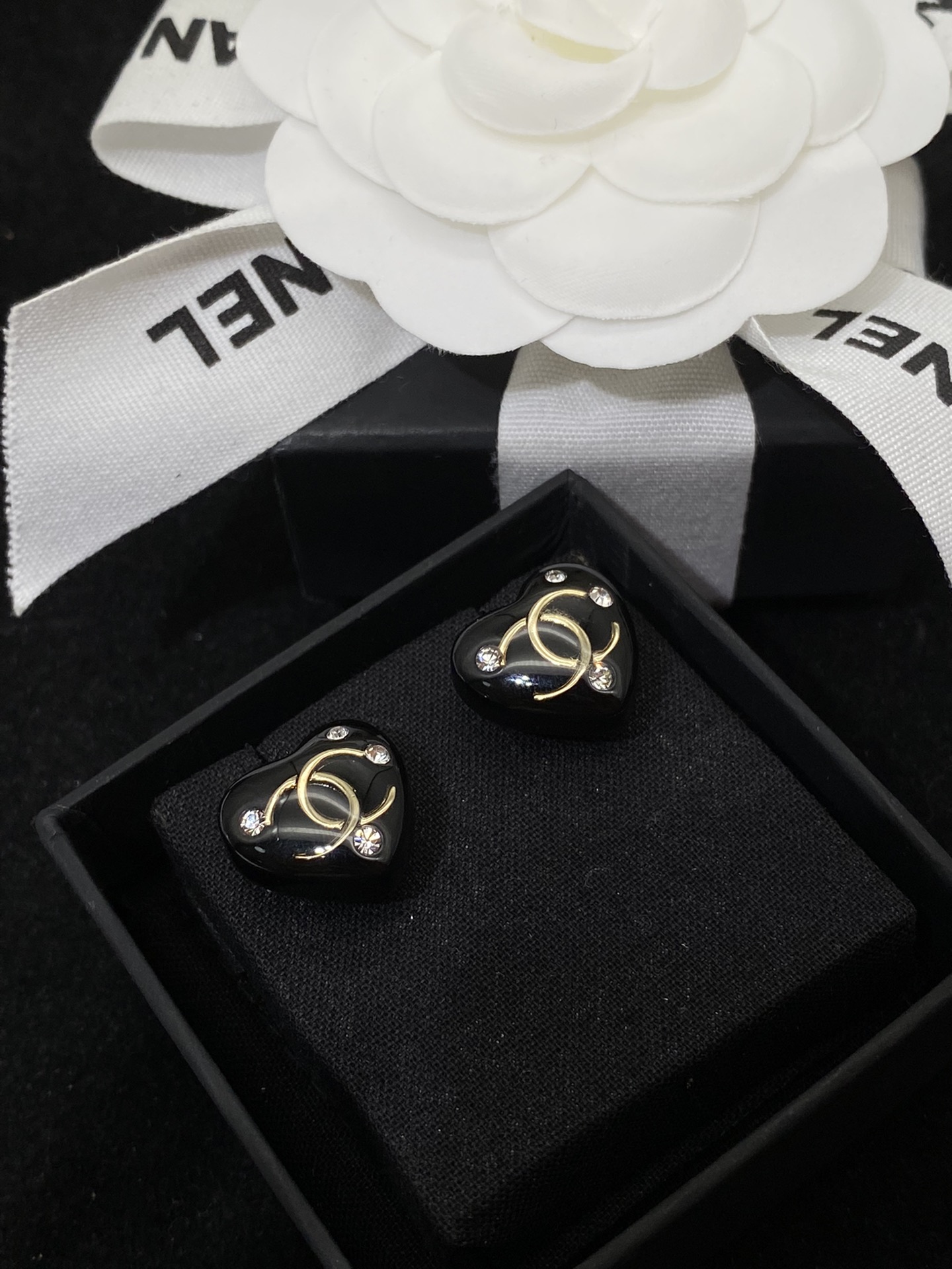 Chanel Earrings Black L