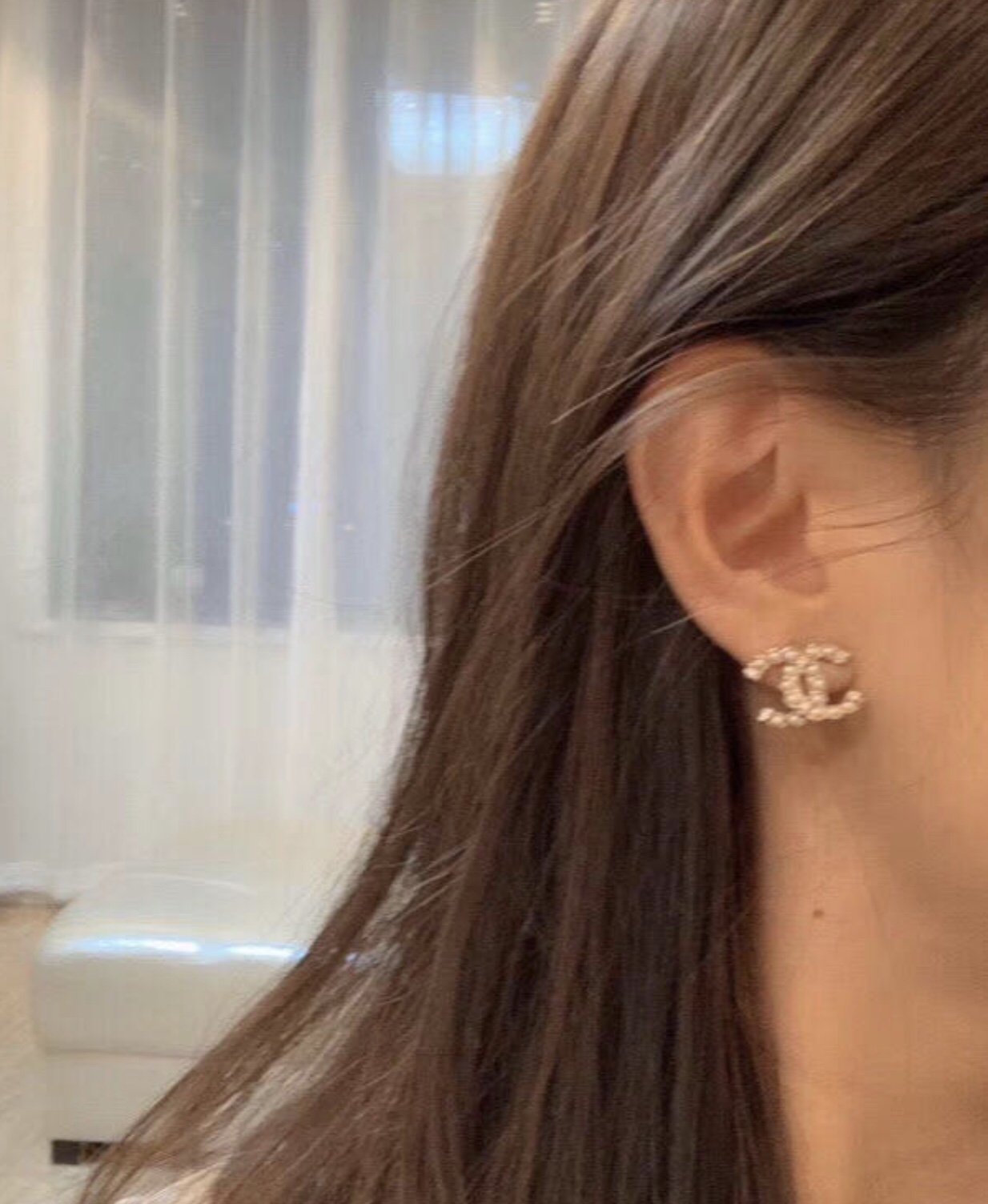 Chanel Earrings Pearl L