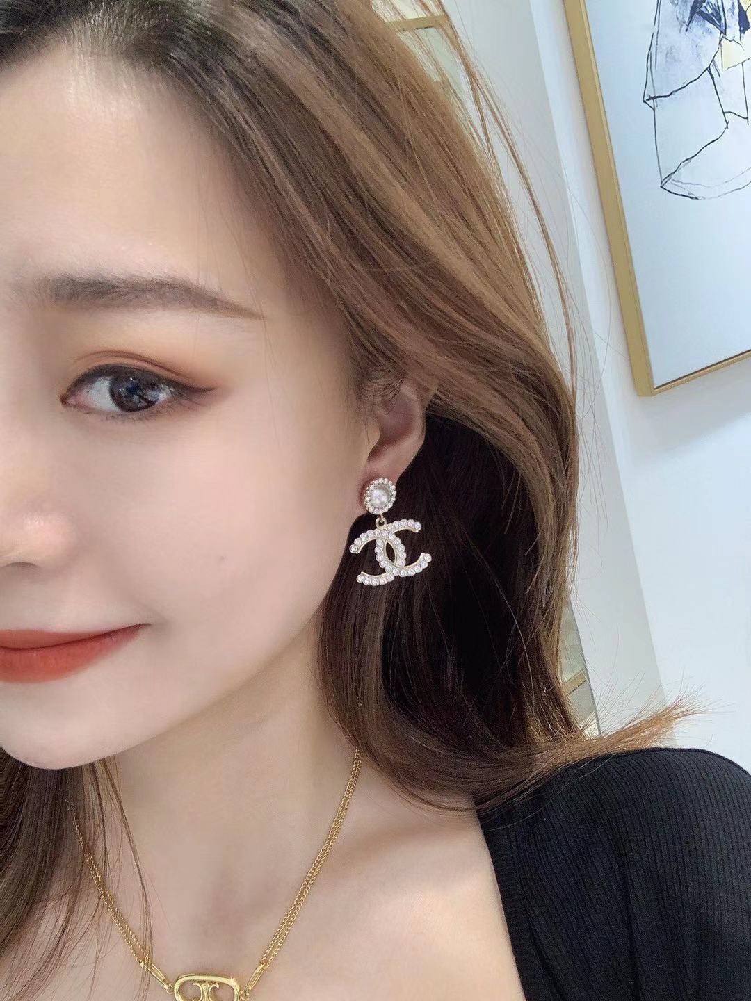 Chanel Earrings Silver L