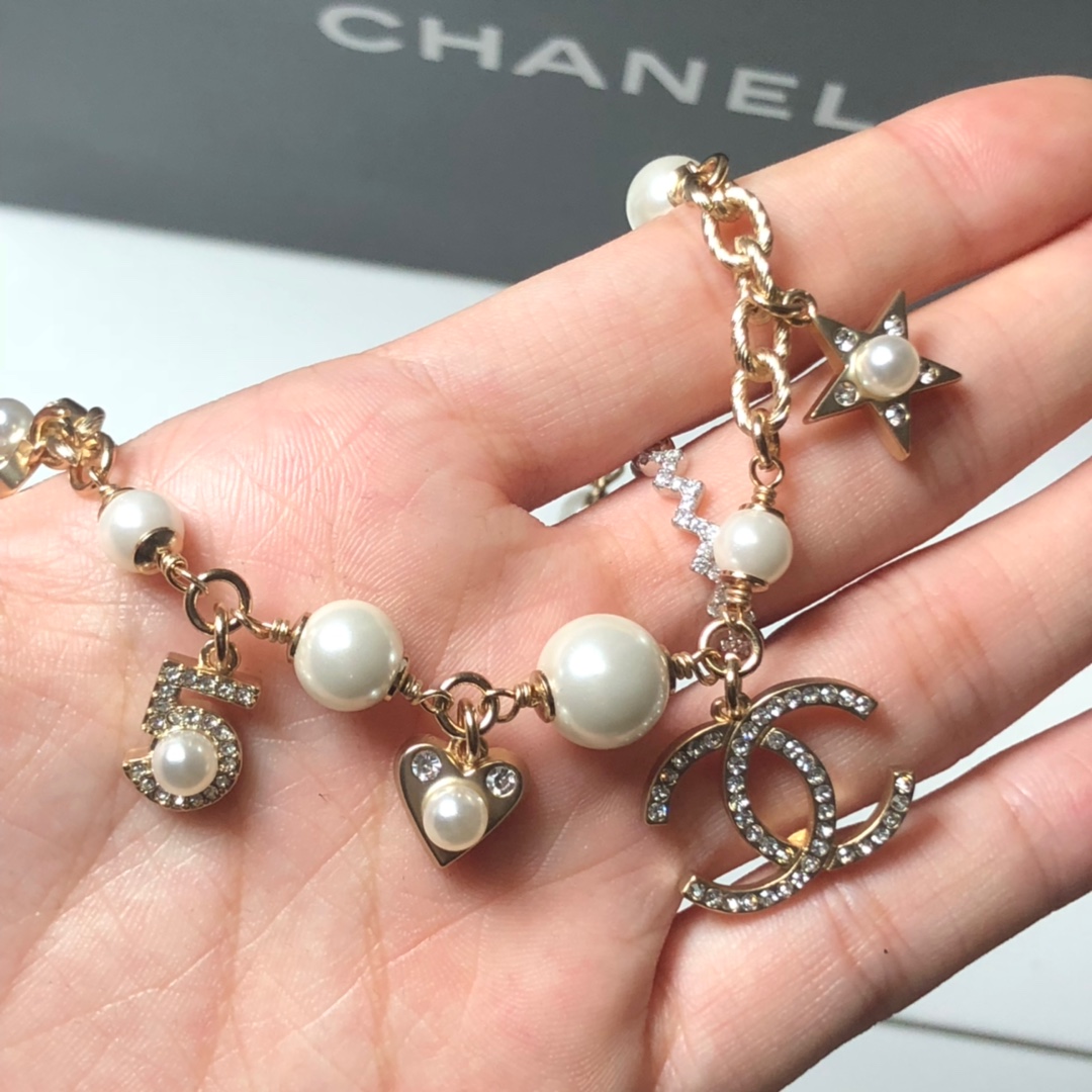 Chanel Bracelet Pearl Gold L