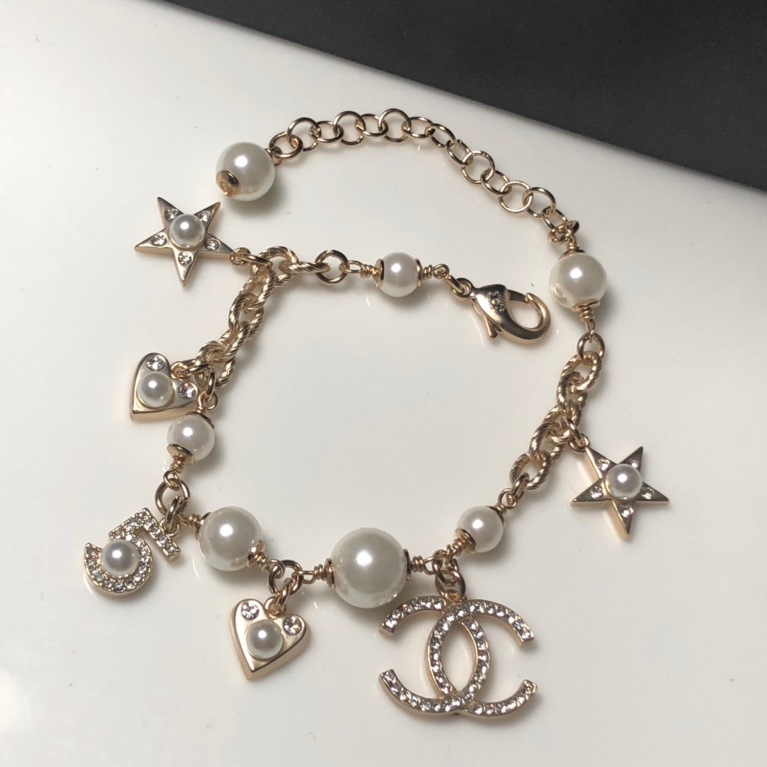Chanel Bracelet Pearl Gold L
