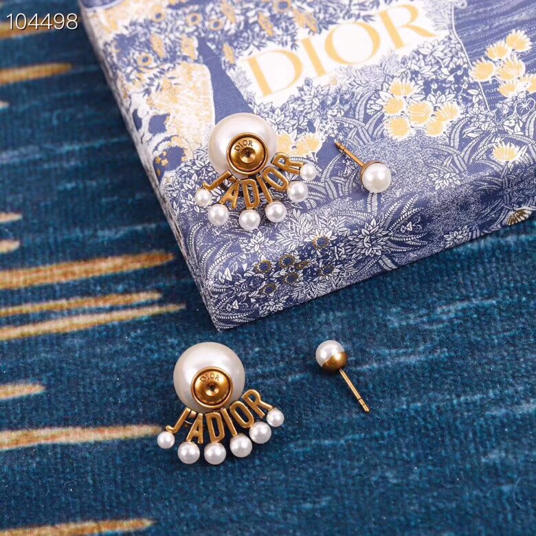 Dior Earrings Pearl Gold