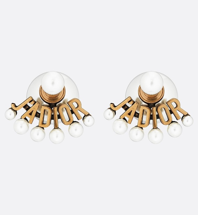 Dior Earrings Pearl Gold