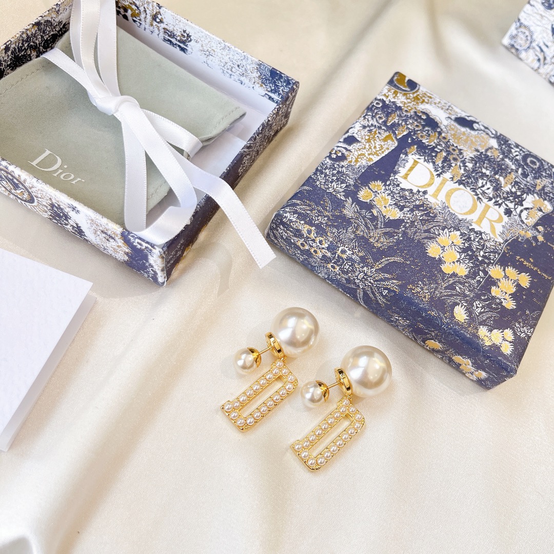 Dior Earrings Silver S