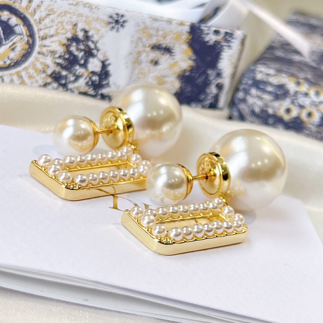 Dior Earrings Silver S