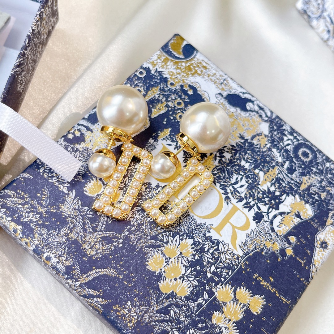 Dior Earrings Silver S