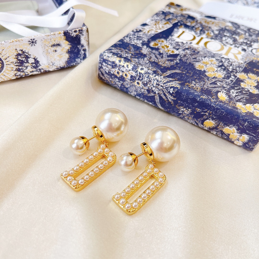 Dior Earrings Silver S