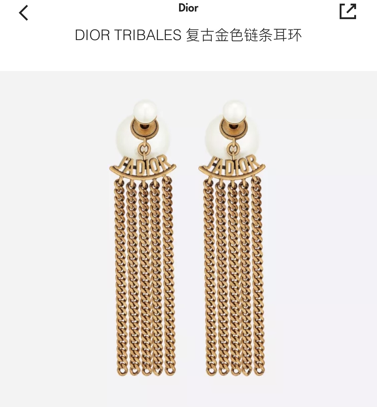 Dior Earrings Pearl