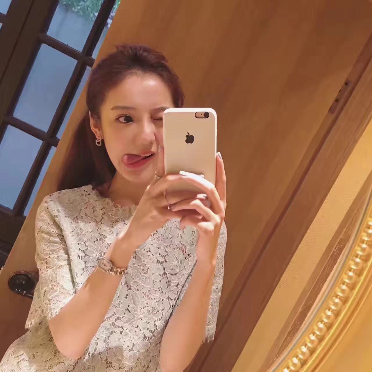 Dior Earrings Pearl Gold