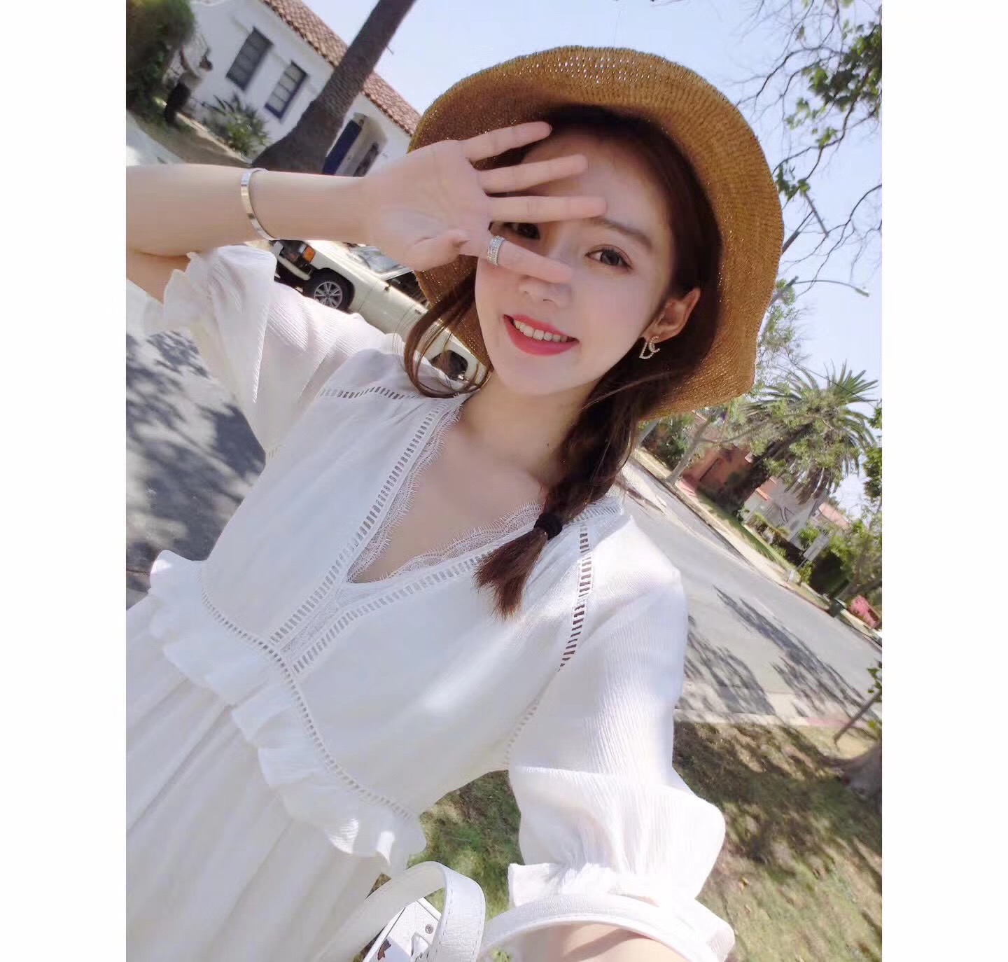 Dior Earrings Pearl Gold