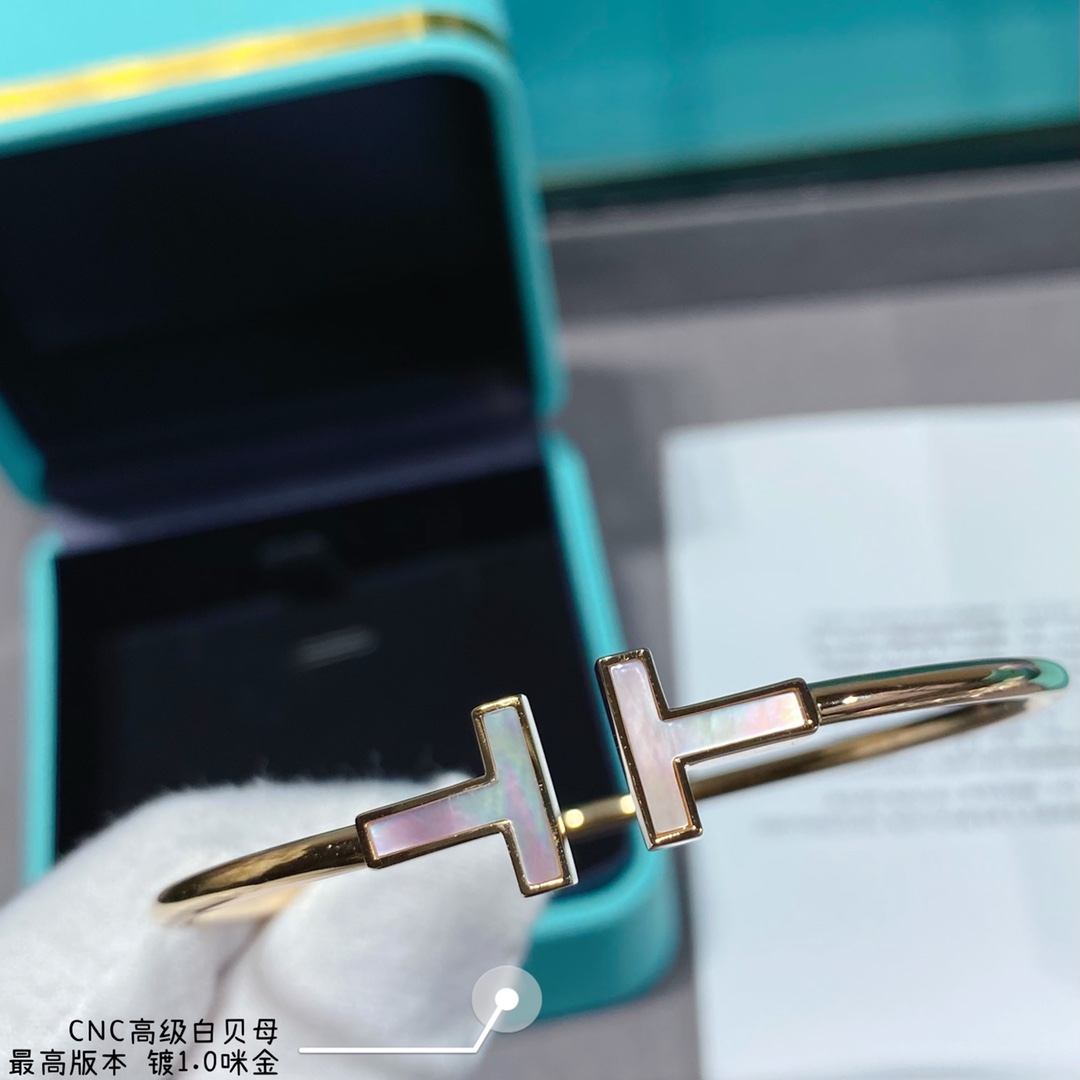 Tiffany Co Bangle White Inlaid S