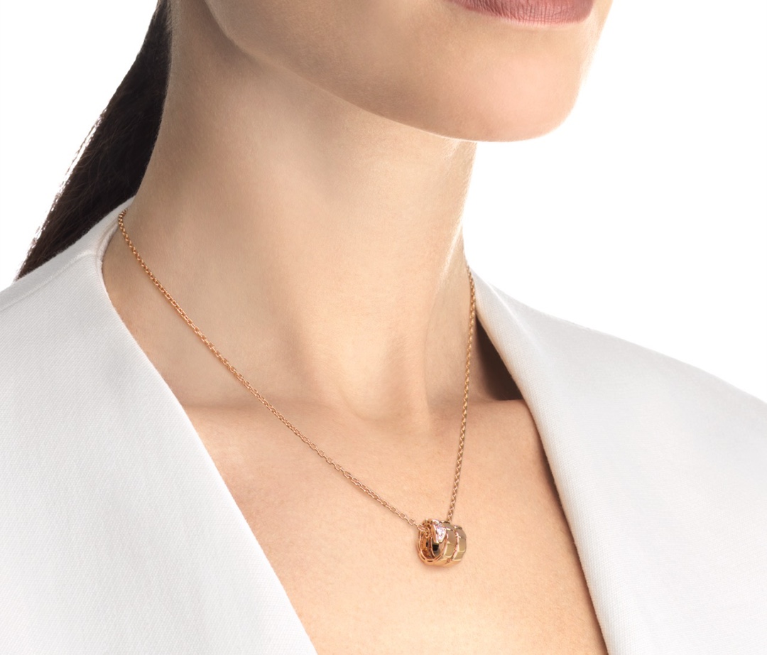 Bvlgari Necklace Rose Gold Inlaid