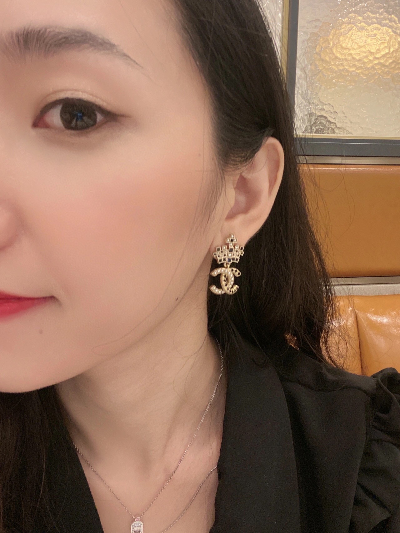 Chanel Earrings Pearl L
