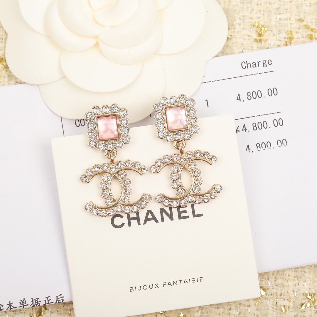 Chanel Earrings Pink L