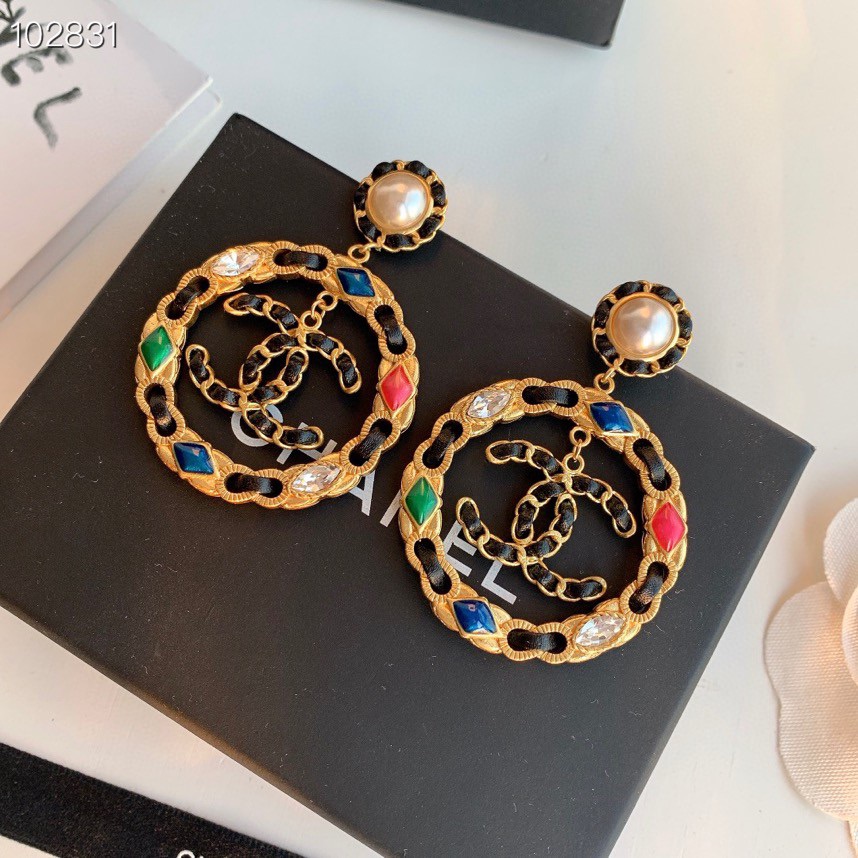 Chanel Earrings Black L