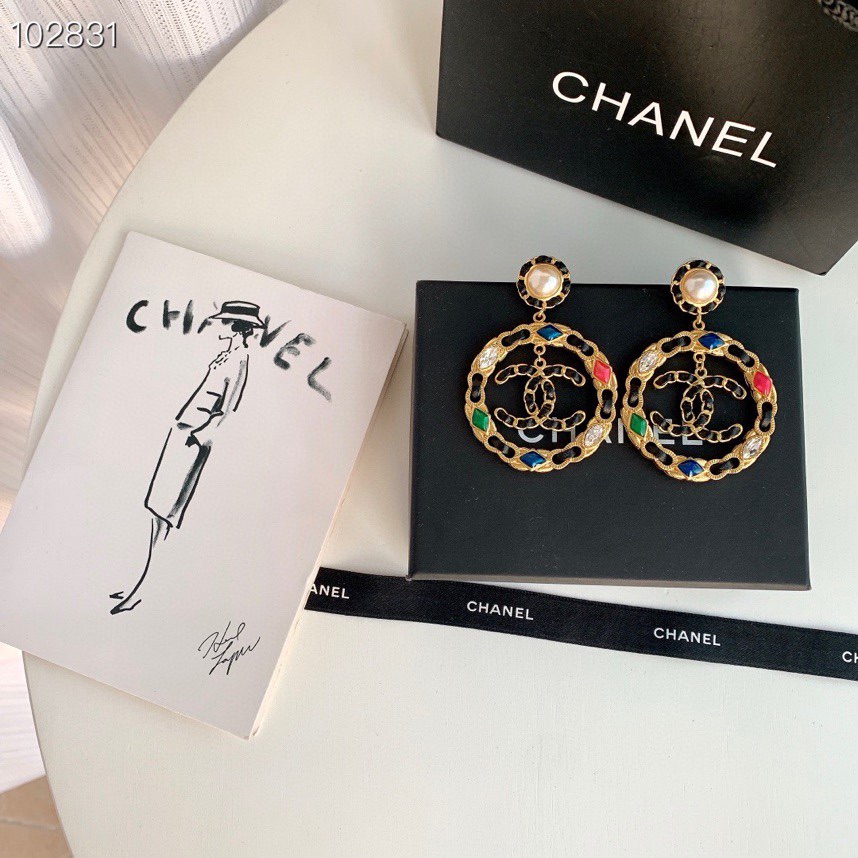 Chanel Earrings Black L