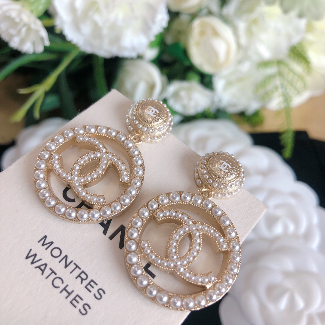 Chanel Earrings Pearl L