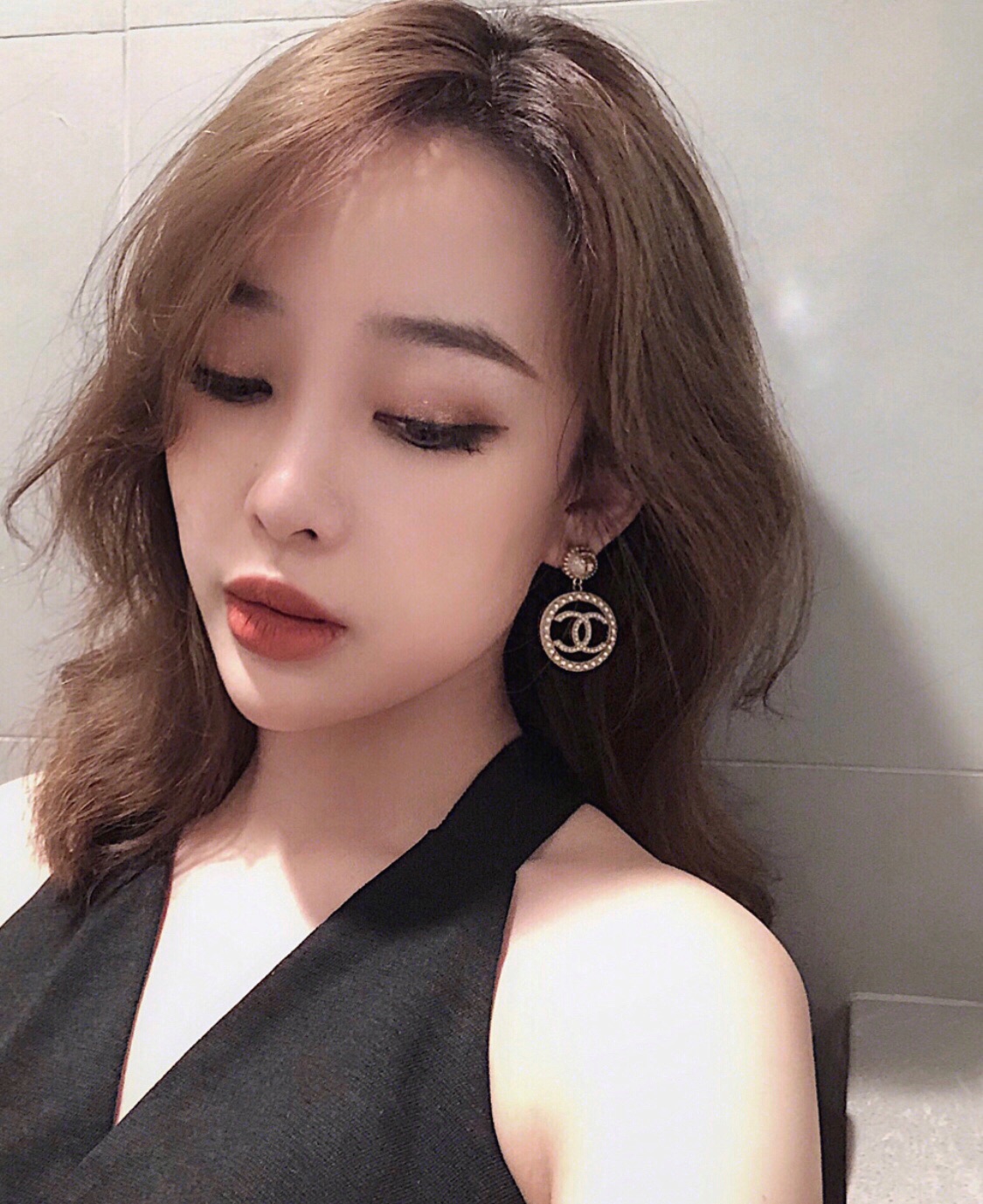 Chanel Earrings Pearl L