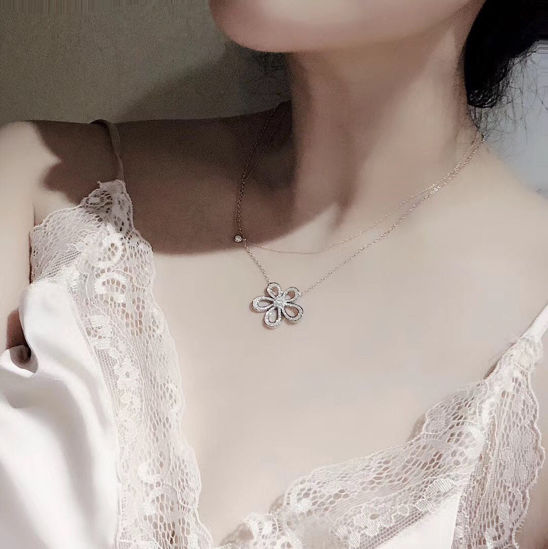 Van Cleef Arpels Necklace Silver Inlaid