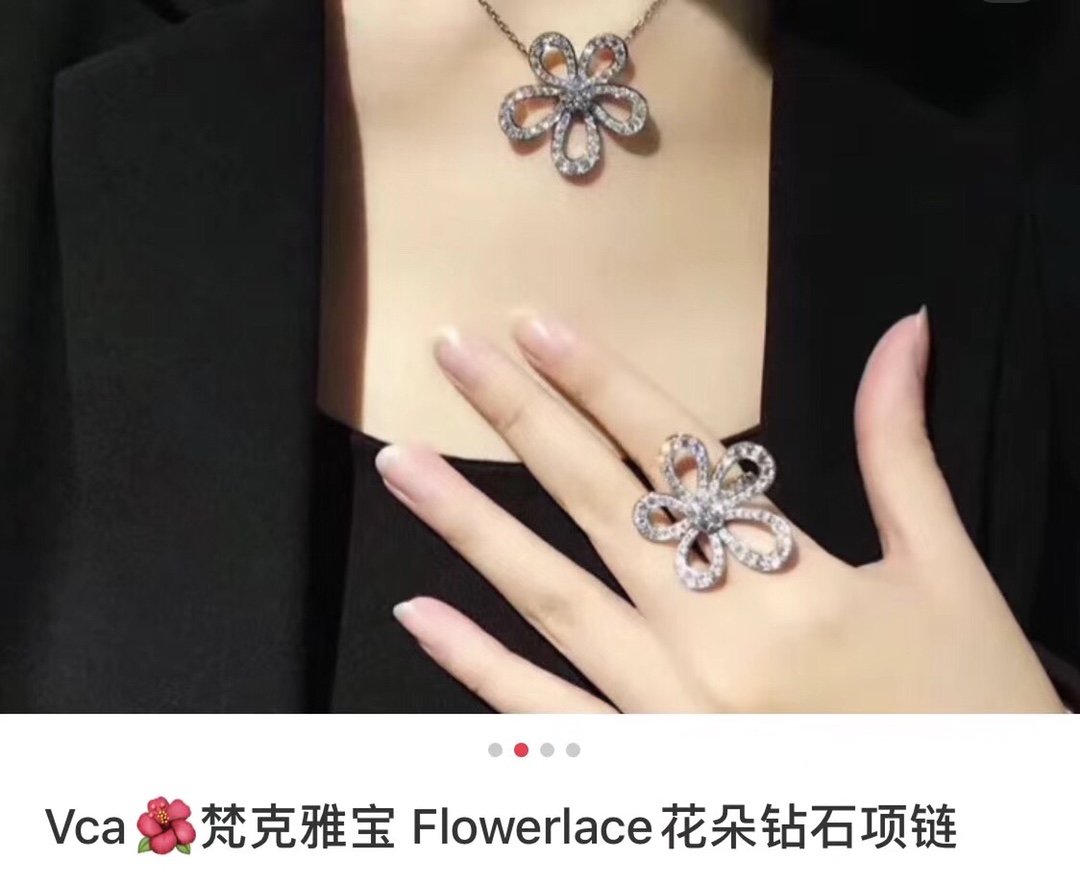 Van Cleef Arpels Necklace Silver Inlaid