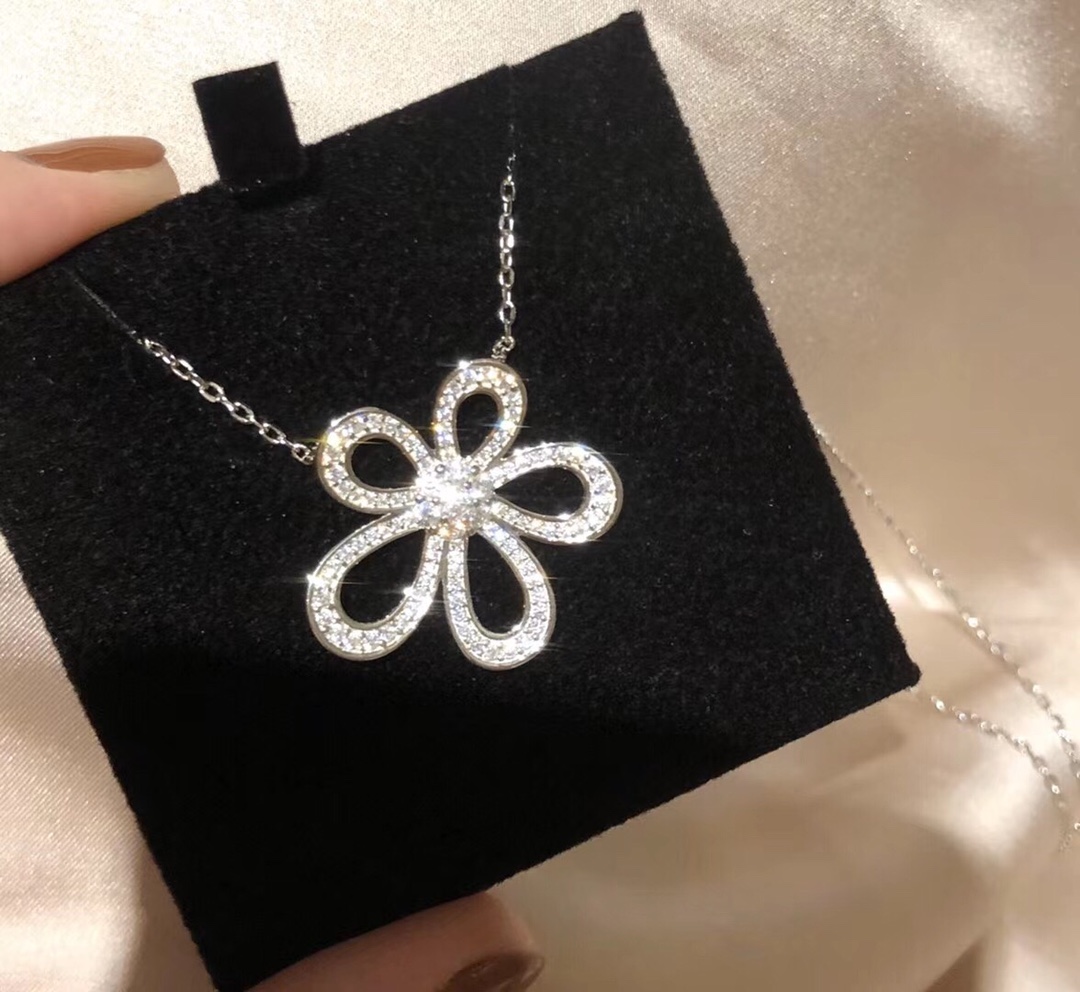 Van Cleef Arpels Necklace Silver Inlaid